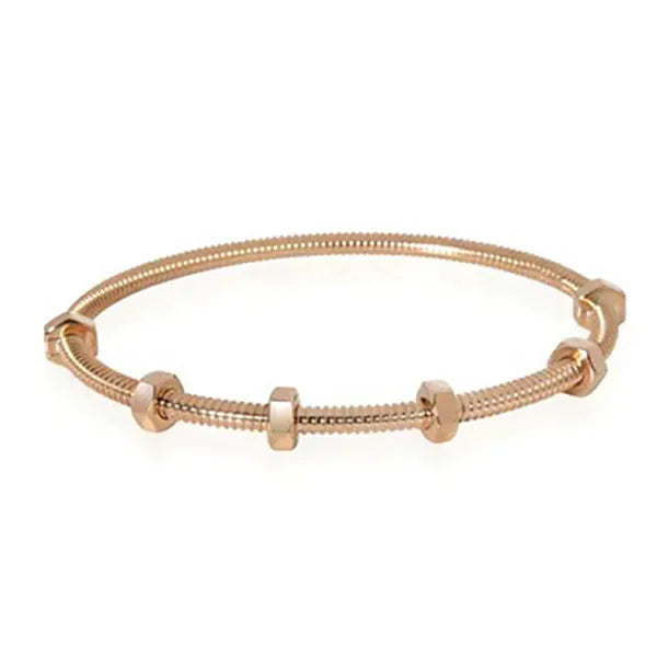 Nuts And Bolts Gold Diamond Bracelet