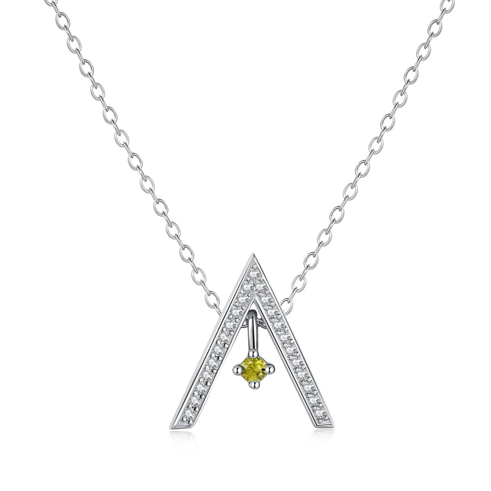 Sparkling 'A' Shape Necklace