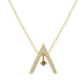 Sparkling 'A' Shape Necklace