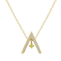 Sparkling 'A' Shape Necklace