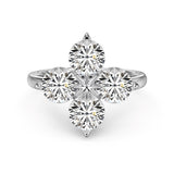 Four-Leaf Clover Eight-Pointed Star Ring