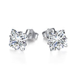 Stylish Shiny Square Center Stone Stud Earrings