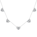 Sparkling Five Heart Necklace