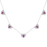 Sparkling Five Heart Necklace