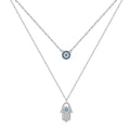 Demon Eye Hamsa Palm Necklace