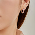 Dazzling Colorful Emerald Cut Daily Earrings