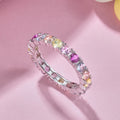 Dazzling Lustrous Round Cut Tennis Ring