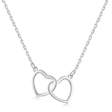 Sterling Silver Love Double Ring Necklace