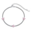 Sparkling Flower Shape Tennis Bracelet