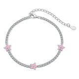 Sparkling Flower Shape Tennis Bracelet