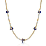Luxurious Colorful Flower Tennis Necklace