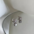 Classic Round Center Stone Stud Earrings