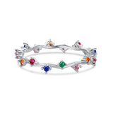 Radiant Colorful Round Cut Daily Ring
