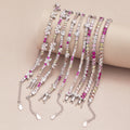 Sparkling Colorful Full Heart Tennis Necklace