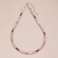 Sparkling Colorful Full Heart Tennis Necklace