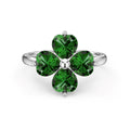 Heart-shaped Four-Leaf Clover Ball Ring