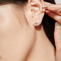 Blue Devil Eyes Hollow Stud Earrings