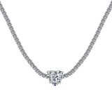 2.0 Carat Sparkling Tennis Heart Cut Necklace