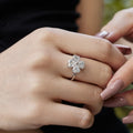 Heart-shaped Four-Leaf Clover Ball Ring