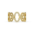 Hollow Design Four-Leaf Clover Flower Shape Ring