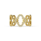 Hollow Design Four-Leaf Clover Flower Shape Ring
