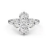 Heart-shaped Four-Leaf Clover Ball Ring