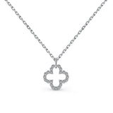 Four-Leaf Clover Hollow Design Exquisite Necklace