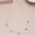 Sparkling Five Heart Necklace