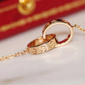LOVE NECKLACE PINK GOLD AND SILVER