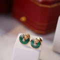 AMULETTE EARRINGS MALACHITE PINK GOLD