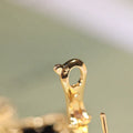 CLOVER EARRINGS GOLD ONYX MOP 3 MOTIFS