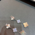 CLOVER MOP 3 MOTIFS SILVER EARRINGS
