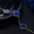 CLOVER BRACELET 5 MOTIFS BLUE AGATE
