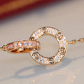 LOVE DOUBLE RING DIAMOND NECKLACE