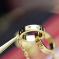 LOVE NECKLACE DOUBLE RING GOLD