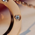 LOVE NECKLACE 16MM 6 DIAMONDS PINK GOLD