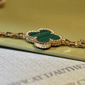 CLOVER MALACHITE BRACELET 5 MOTIFS