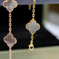 CLOVER BLACK MOP PINK GOLD BRACELET 5 MOTIFS