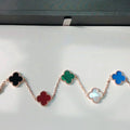 CLOVER MULTICOLOR PINK GOLD BRACELET 5 MOTIFS