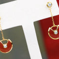 AMULETTE DROP EARRINGS CARNELIAN PINK GOLD