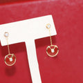 AMULETTE DROP EARRINGS CARNELIAN PINK GOLD