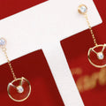 AMULETTE DROP EARRINGS CARNELIAN PINK GOLD