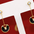 AMULETTE DROP EARRINGS ONYX PINK GOLD