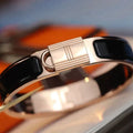 H LOCK BLACK PINK GOLD BRACELET 12MM