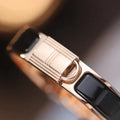 H LOCK BLACK PINK GOLD BRACELET 12MM