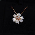 WHITE ROSE PENDANT NECKLACE