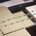 CLOVER 20 MOTIFS MALACHITE GOLD NECKLACE