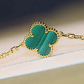 CLOVER 20 MOTIFS MALACHITE GOLD NECKLACE