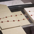 CLOVER 20 MOTIFS CARNELIAN GOLD NECKLACE
