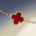 CLOVER 20 MOTIFS CARNELIAN GOLD NECKLACE